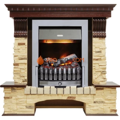 Каминокомплект Dimplex Pierre Luxe - Темный дуб / Сланец (Высота 1005мм) с очагом Danville Chrome FB2