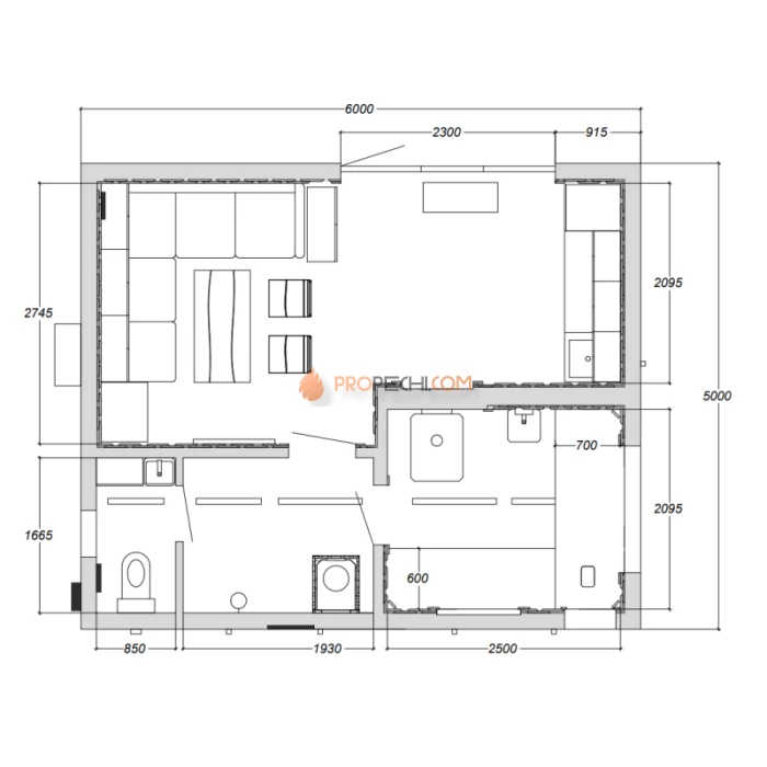 Каркасная двухмодульная баня Woodson Twin 6х5 (утепление 150)