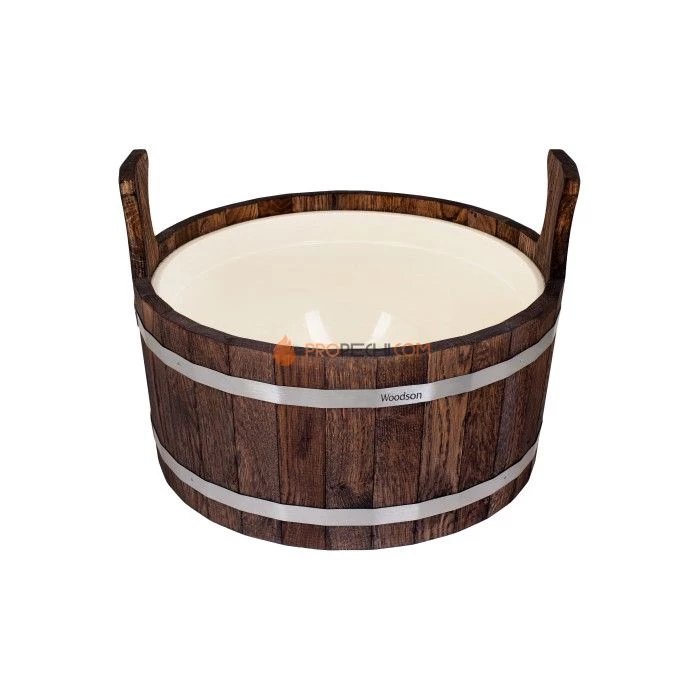 Шайка Woodson с пластиковой вставкой, 12 л, дуб в тёмном