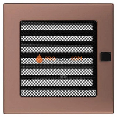 Вентиляционная решетка Kratki 17х17 с жалюзи медь гальванизированная