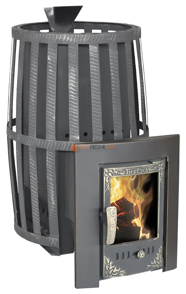 Банная печь Березка "Витязь" 18 (Сетка Каминная дверца)