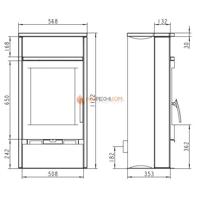Печь-камин Thorma Alvesta, коричневый/песчаник