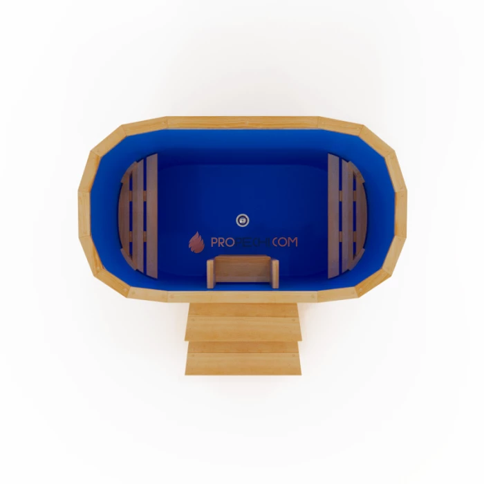 Купель овальная НКЗ PREMIUM из кедра, с пластиковой вставкой, 120x78x100 см