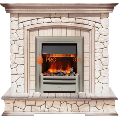 Каминокомплект Dimplex Preston - Белый/Слоновая кость с патиной с очагом Chesford