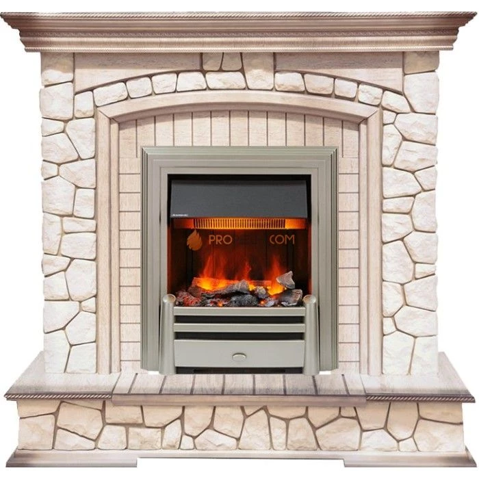 Каминокомплект Dimplex Preston - Белый/Слоновая кость с патиной с очагом Chesford