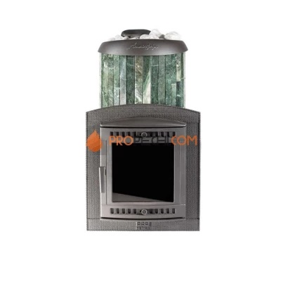 Чугунная печь для бани Атмосфера XL Про ламели Змеевик наборный