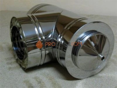Тройник 90гр. c конденсатосборником D=200\300 Sвнутр.=0.5 нерж. ФлюГранд