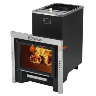 Дровяная печь для бани Вулкан Эльбрус 20 Панорама с баком