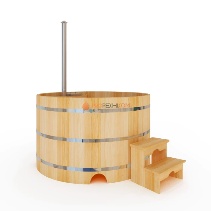 Фурако круглая НКЗ из кедра, диаметр 150 см, высота 120 см (внутренняя печь)
