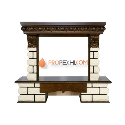 Портал Royal Flame Pierre Luxe LORD - Темный дуб / Белый