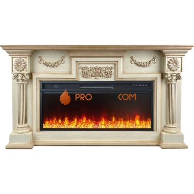 Каминокомплект Royal Flame London - Слоновая кость с патиной (Ширина 1490 мм) с очагом Vision 42 LED