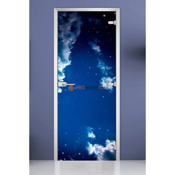 Стеклянная межкомнатная дверь DoorWood с фотопечатью Space-06, 2000х600 мм