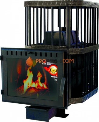 Чугунная банная печь "Сибирь-24" с панорамной топочной дверцей