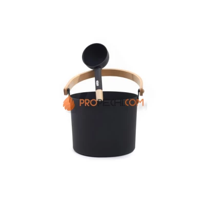 Набор аксессуаров 212f SIMPLE BLACK шайка 9л + черпак 0,2л ручки бамбук