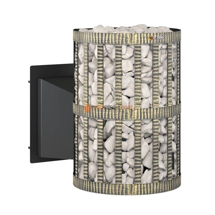 Дровяная печь для бани Везувий Скиф 22 Панорама Ковка М