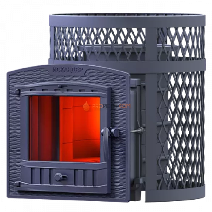 Чугунная печь для бани Гефест Искандер 18П2 в сетке