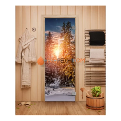Дверь для бани DoorWood Эталон с Фотопечатью, 1900x700 мм