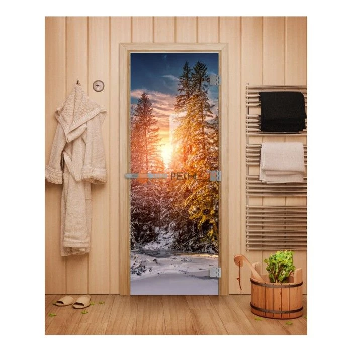 Дверь для бани DoorWood Эталон с Фотопечатью, 1900x700 мм