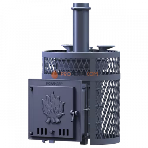 Чугунная банная печь Технолит Искандер Ураган ЗК 18 в сетке