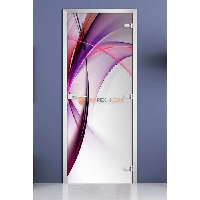 Стеклянная межкомнатная дверь DoorWood с фотопечатью Abstraction-19, 2000х600 мм