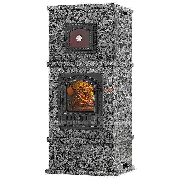 Теплонакопительная печь Эверест KORELA Пироксенит элит с духовкой