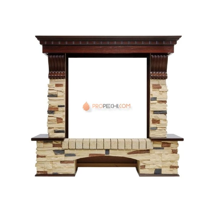 Каминокомплект Dimplex Pierre Luxe - Темный дуб / Сланец (Высота 1040мм) с очагом Albany