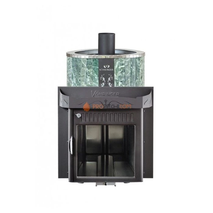 Дровяная печь для сауны Ферингер Мини До 16 м³ - Змеевик - цельные ламели - обрамление Металл