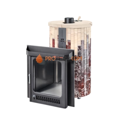 Дровяная печь для бани Ферингер Малютка До 18 м³ - Россо Леванте + Окаменевшее дерево