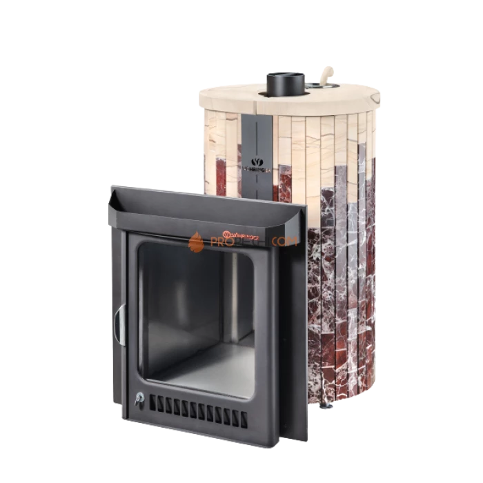 Дровяная печь для бани Ферингер Макси До 38 м³ - Россо Леванте + Окаменевшее дерево
