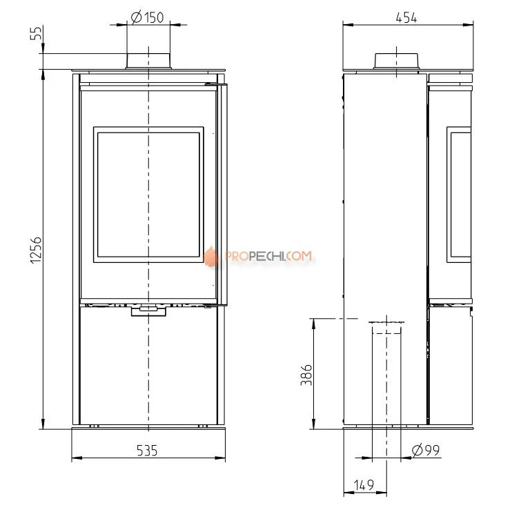Печь-камин Thorma TOLEDO, черная