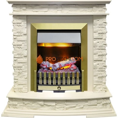 Каминокомплект Dimplex Luzern - Слоновая кость с очагом Danville Antique Brass FB2