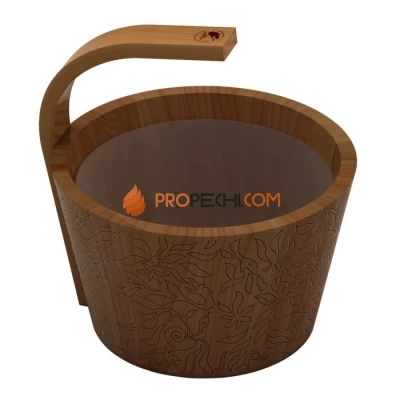 Ведро SAWO Dragonfire 342-D-DRF (натуральный цвет кедр, 4 литра)