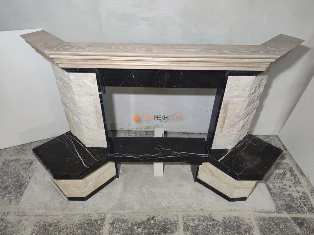 Каминная облицовка Madeira Agnes C, Sunny, Dark Chokolate, деревянная балка