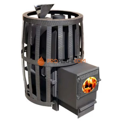 Банная чугунная печь Березка "Воевода" 20 (ДТ-3С Сетка Закрытая Каменка)