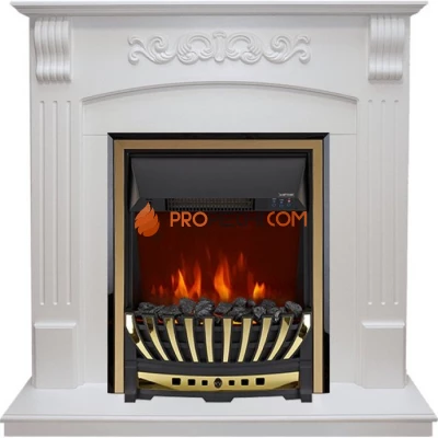 Каминокомплект Royal Flame Sorrento угловой - Белый дуб с очагом Aspen Gold