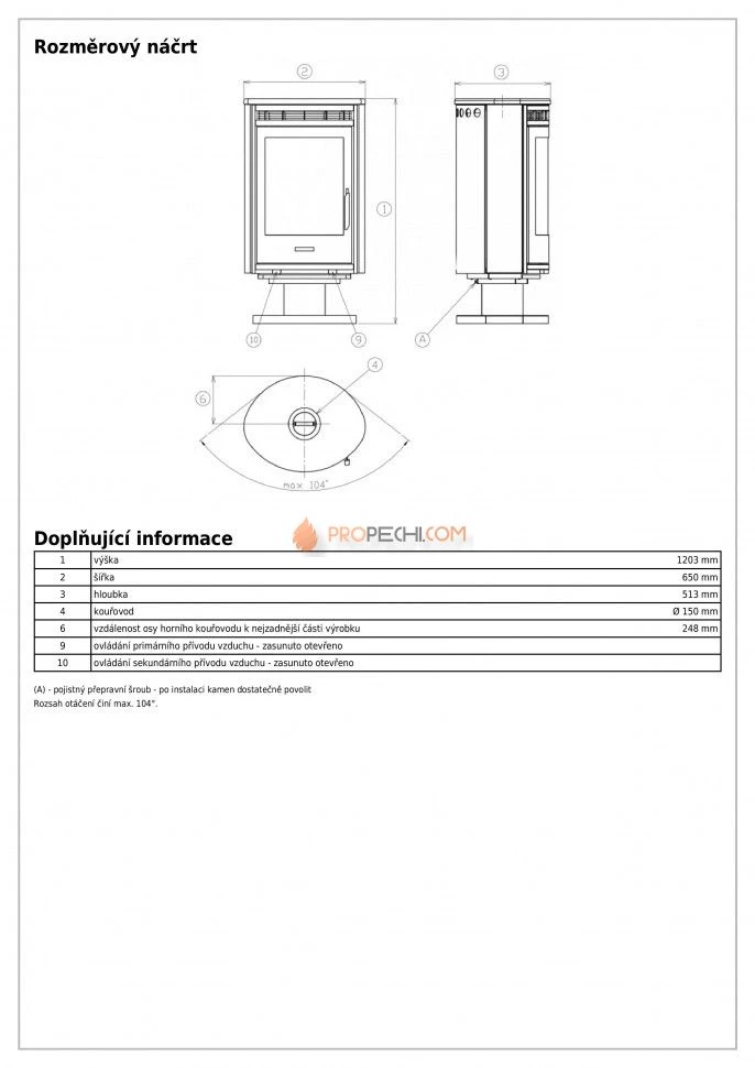 Печь-камин ABX Arktis 8 поворотный черная мокка крем