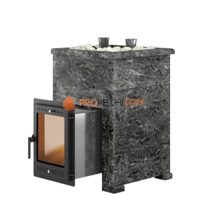 Дровяная печь для бани Эверест Steam Master 30 INOX Пироксенит, S-40