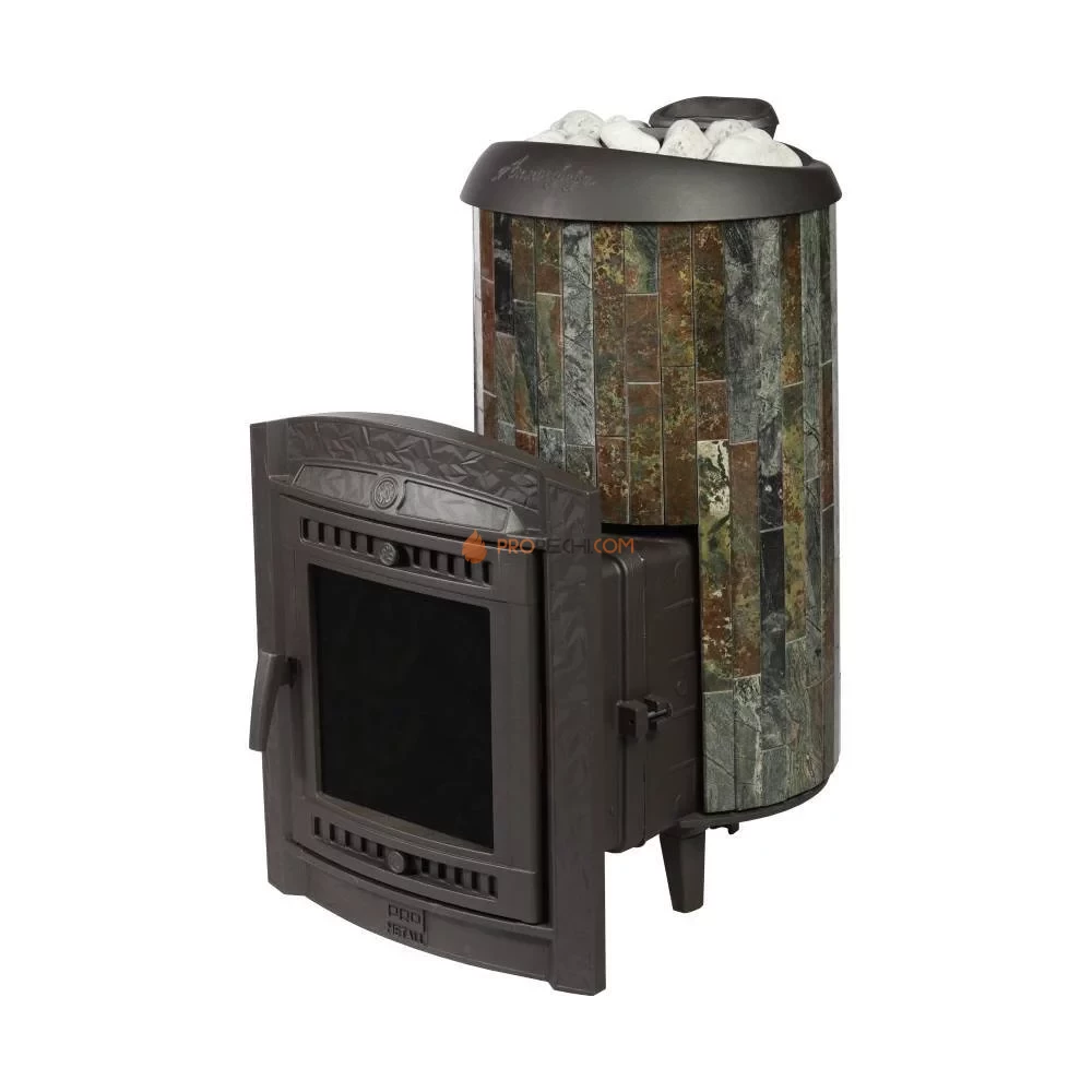 Банная печь Атмосфера XL в ламелях "Жадеит" наборный