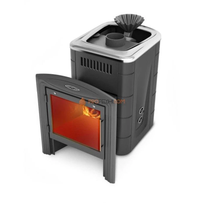 Печь для бани Термофор Гейзер Мини 2016 Carbon Витра ЗК ТО антрацит
