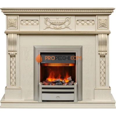 Каминокомплект Dimplex Corsica - Слоновая кость с патиной (Ширина 1100) с очагом Chesford