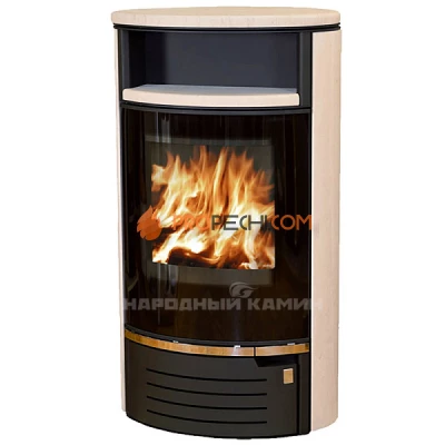 Печь-камин ABX Atlantik 7 черная сталь мокка крем