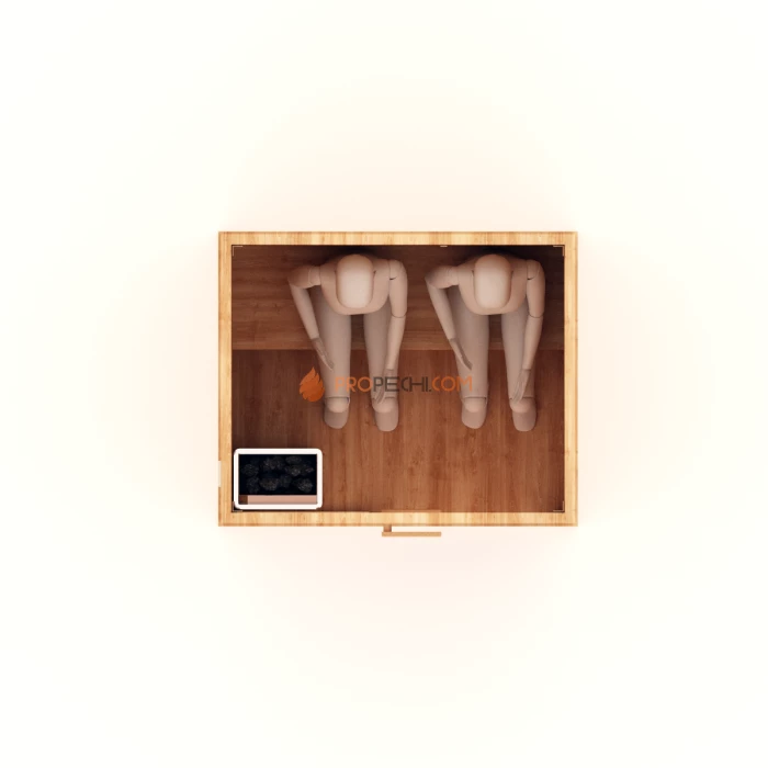 Финская сауна НКЗ 2-местная прямая 110x135x200 см, вход со стороны 135 см