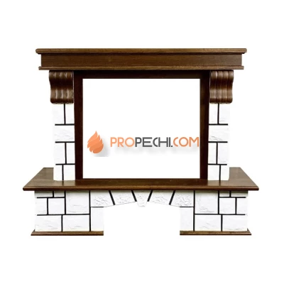 Портал Royal Flame Porto (Разборный) - Орех/Белый камень