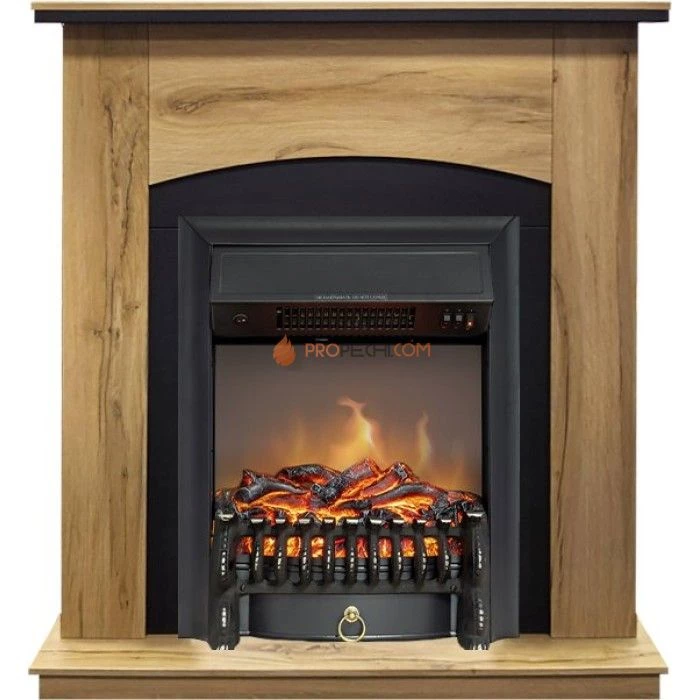 Каминокомплект Royal Flame Barcelona (разборный) - Дуб галифакс с очагом Fobos FX M Black