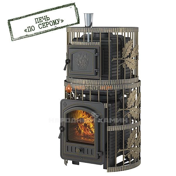 Печь для бани Эверест Легкий пар Профи Ковка по-серому, б/в