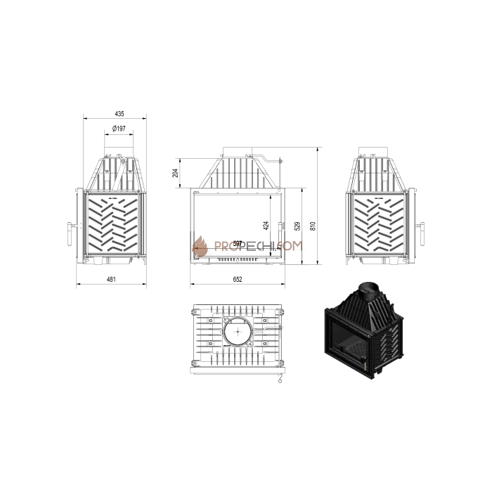 Каминная топка Kratki Zuzia/DECO