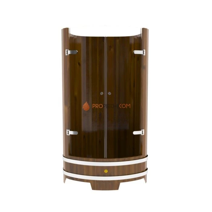 Душевая кабина BentWood из дерева со стеклянными дверцами 0,95х1,2 h=2,0 (лиственница мореная Рустик)