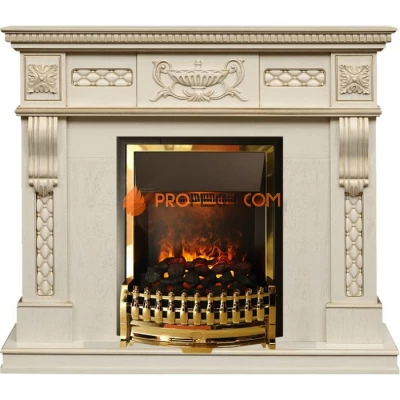 Каминокомплект Dimplex Corsica - Слоновая кость с патиной (Ширина 1100) с очагом Atherton
