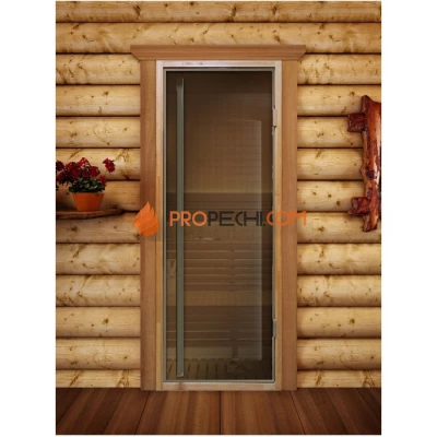 Дверь для бани DoorWood Престиж Flash Royal Бронза, 1900x700 мм