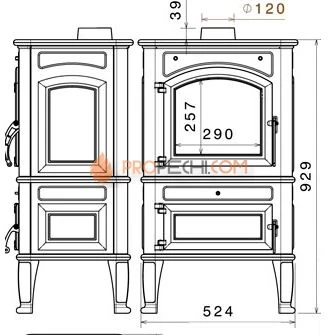 Печь-камин Liseo Castiron LCI Canaria